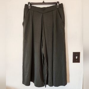 Banana Republic Dark Green Cropped Wide Leg Pants Size M